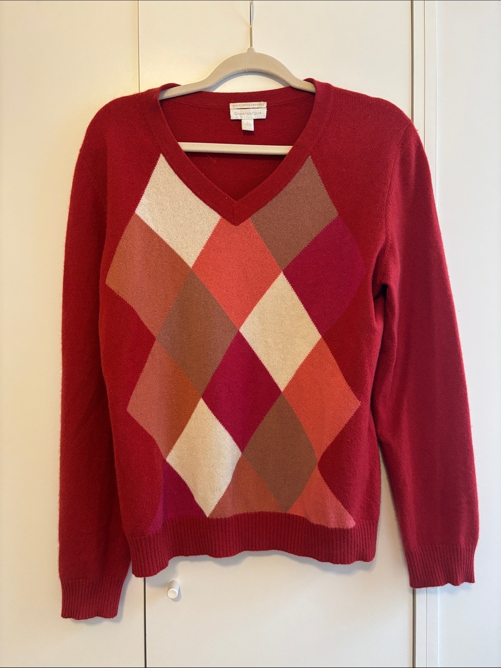 Charter Club CASHMERE argyle sweater